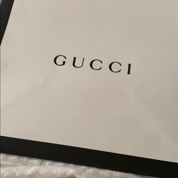 SMALL BLACK AND WHITE GUCCI SHOPPING BAG NEW - Picture 2 of 8
